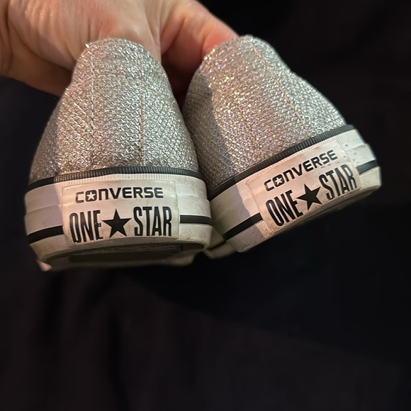 Converse Womens All Star Chuck Taylor Madison Low Size 9 Silver Sparkly Sneakers - Picture 8 of 10